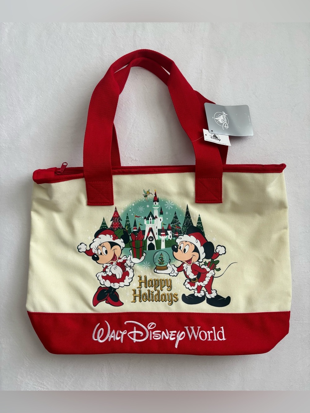 Walt Disney World Happy Holidays Mickey Mouse & Minnie Mouse Tote 2025 NWT